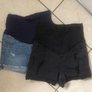 Pink blush maternity shorts. Set of two